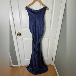 Reformation Casette Silk Dress in Blue Iris 12 thumbnail 2
