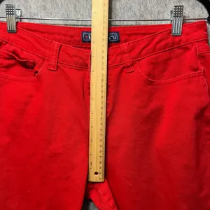 Baccini Red Jeans Bootcut Embellished Pockets Size 6P‎ Petite Y2K Denim thumbnail 5