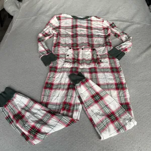 Hearth & Hand Magnolia Holiday Plaid One Piece Union Suit Snap Button Size Large thumbnail 5
