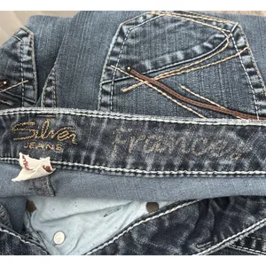 Silver Frances Jeans Size 28 33 Blue Denim Embroidered Pockets Bootcut Low Rise thumbnail 8