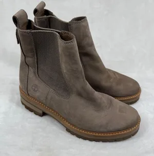 Timberland Courmayeur Valley Chelsea Boots‎ Taupe Leather A1RRK Womens 9 thumbnail 1