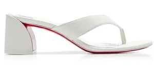 Christian Louboutin Janetonga 55mm Leather Thong Sandals in White thumbnail 1