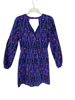Amanda Uprichard Silk Neon Aztec Print Dress Purple Size XS thumbnail 4