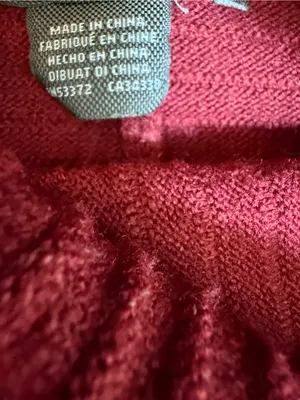 French Connection Burgundy Ribbed Batwing Mock Neck Sweater Large Oversized thumbnail 4