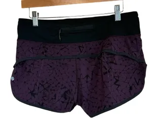 Lululemon Speed Shorts Size 6 Star Crushed Black Cherry Running Pockets Fitness thumbnail 1