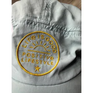 Life is Good Light Blue Cap with Yellow Embroidered Positive Lifestyle Logo thumbnail 2