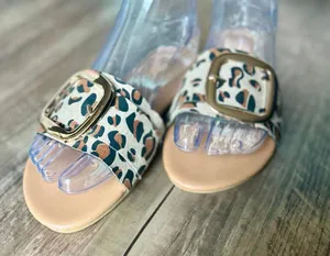 Leopard Print Slide Sandals with Buckle in Women's Size 5.5 Brand New thumbnail 4