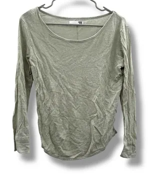 ANINE‎ BING Linen Long Sleeve Top Women’s Size Small Lightweight Scoop Neck thumbnail 1