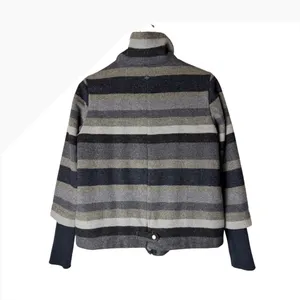 Prana‎ Lily Wool Blend Jacket Women Small Grey Striped Gorpcore Full Zip Coat thumbnail 4