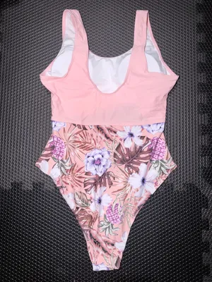 SHEIN Swim Summer Beach Random Floral Print Cut-Out One Piece Swimsuit thumbnail 5