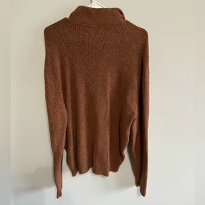 Abercrombie and Fitch Orange Quarter Zip Pullover Sweater thumbnail 4