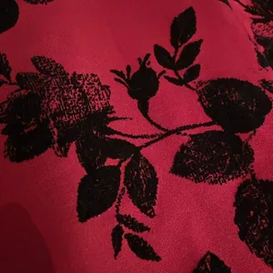 Teeze Me Vintage Red Formal Halter Mermaid Dress Juniors 1 Velvet Floral USA thumbnail 11