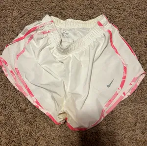 White and pink Nike dri fit shorts thumbnail 1