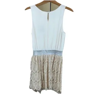 Anthropologie Pins & Needles Party Dress Women Medium Cream Sparkle Lace Boho thumbnail 7