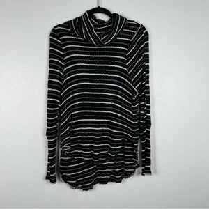 We The Free Stripes‎ Drippy Thermal Knit Cowl Neck Sweater S thumbnail 3