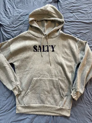 Custom Salty Hoodie Gray Size M thumbnail 1