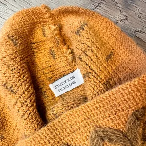 Cozy Chevron Knit Infinity Scarf Mustard Brown Acrylic Warm Winter Accessory‎ thumbnail 4