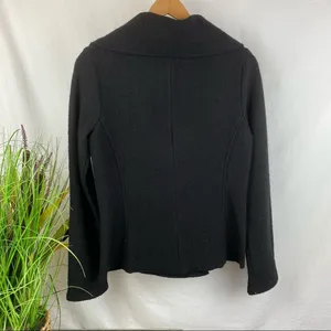 Zara 100% Boiled Wool Cropped Long Sleeve Jacket M thumbnail 3