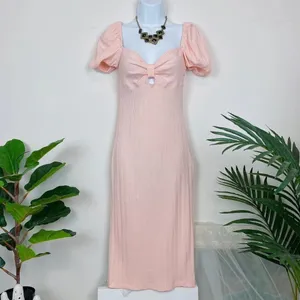 Bellevue the Label Pink Casual Rita Short Sleeve Midi Dress Small NWT thumbnail 2