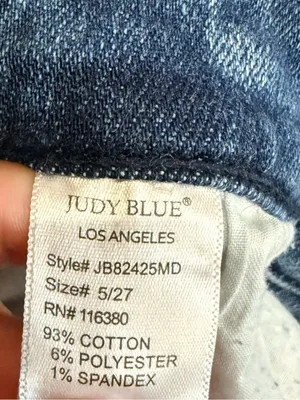 Judy Blue Medium Wash Mid Rise Destroyed Raw Hem Straight Leg Jeans Size 5/27 thumbnail 5
