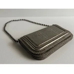 Zara Mini Clutch Shoulder Bag Metal Chain Strap Y2K Purse Mini Baguette Bag thumbnail 2
