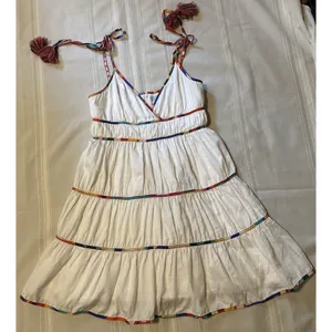 Antonio Melani Keri Tiered Dress White Cotton Rainbow Trim Size 8 Women’s thumbnail 5