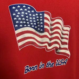 Vintage XL Sweatshirt Red‎ Long Sleeve Born in the USA Fruit of the Loom Heavy thumbnail 6
