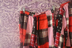 Victoria's Secret modal blend patchwork pj pajamas set in red and black size medium. thumbnail 8