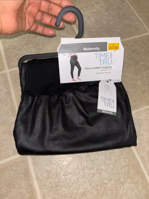 Time and Tru High-Rise Faux-Leather Leggings - Black thumbnail 3