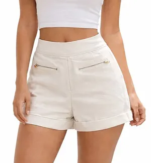 Ci Sono Women’s White Zip Pocket Cuffed Shorts‎ Size Small thumbnail 1