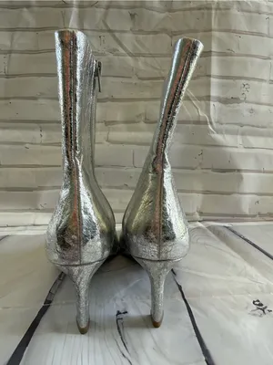 DV by Dolce Vita Gracie Metallic Silver Pointed-Toe Ankle Boots thumbnail 4