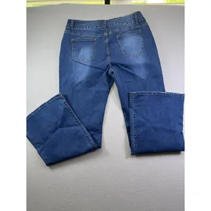 Womens Stretch Flare Boot Cut 2‎ Button Jeans Denim Medium Wash 33x29 Size XXL thumbnail 8