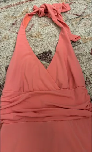 Vintage coral summer dress thumbnail 3