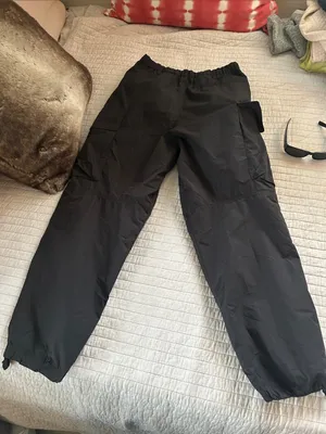 Uniqlo black cotton Wide Parachute Cargo loose baggy skater Pants Size S 27-30 thumbnail 12