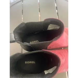 Sorel Joan of Artic Wedge Ankle Boots Red Wine Size 8 thumbnail 14