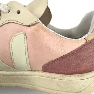 Veja V-10 Multico Colorblock Sneaker Suede Leather Pastel Pink Blue Cream Size 8 thumbnail 13