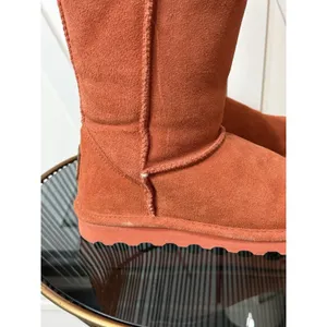 BEARPAW Elle Short 1962W Rust Orange Suede Sheepskin Winter Boots Women Size 6 thumbnail 8