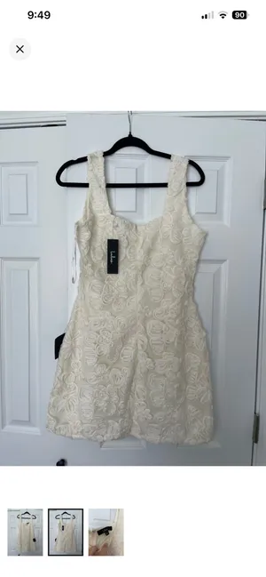 Cream Lulus Floral Dress thumbnail 2