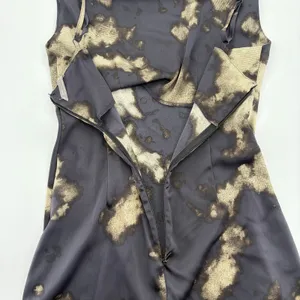 Urban Outfitters Satin Cowl Neck Slip Dress Black Bleach Wash Mini Dress thumbnail 6