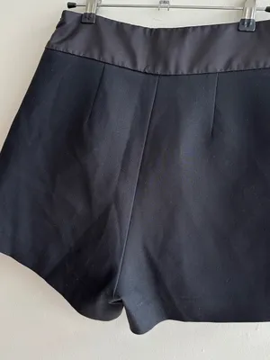 Commense High Waisted Satin Band Mini Skort, Black, Size XS thumbnail 14