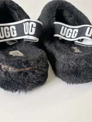 UGG Fluff Yeah Slide Women's Sheepskin Slipper Sandals Black Size 9 thumbnail 5