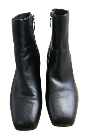 Franco Sarto Black Women's Square Toe Ankle Boots Chucky Heel Size US 9.5 thumbnail 1