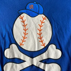 New York Mets The 7 Line Blue Crossbones Graphic Tee Size Large thumbnail 3