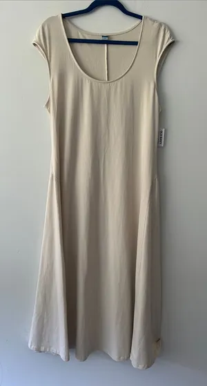 Old Navy |Light Cream Scoop Neck Cap Sleeve Dress sz L thumbnail 1