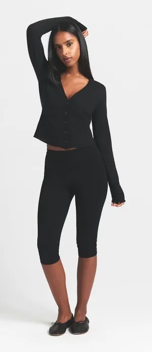 New Skims Featherweight Cashmere Cardigan Onyx Large New with tags thumbnail 1