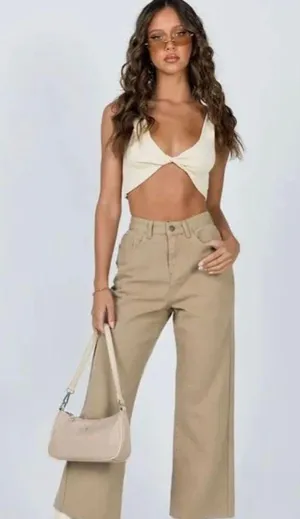 Princess Polly brown wide leg pants thumbnail 2