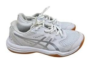 Asics Upcourt 5 Volleyball Shoes Womens 3.5 White Pure Silver Gum thumbnail 1
