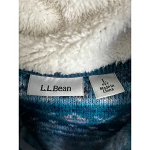 L.L. Bean Sherpa Lined Nordic Fleece Hoodie Jacket Women's Petite Large thumbnail 2