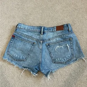 BDG distressed blue jean denim essential mid rise shorts thumbnail 2