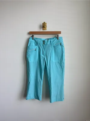 Daily Sports Miracle Capri Aqua Blue Golf Pants Women's Size 8 Stretch thumbnail 2